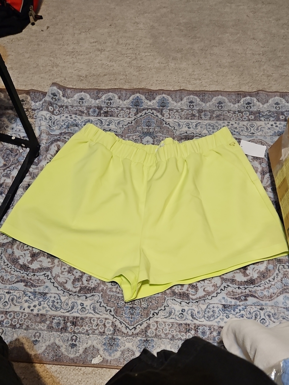 Good American Neon Lime Athletic Shorts